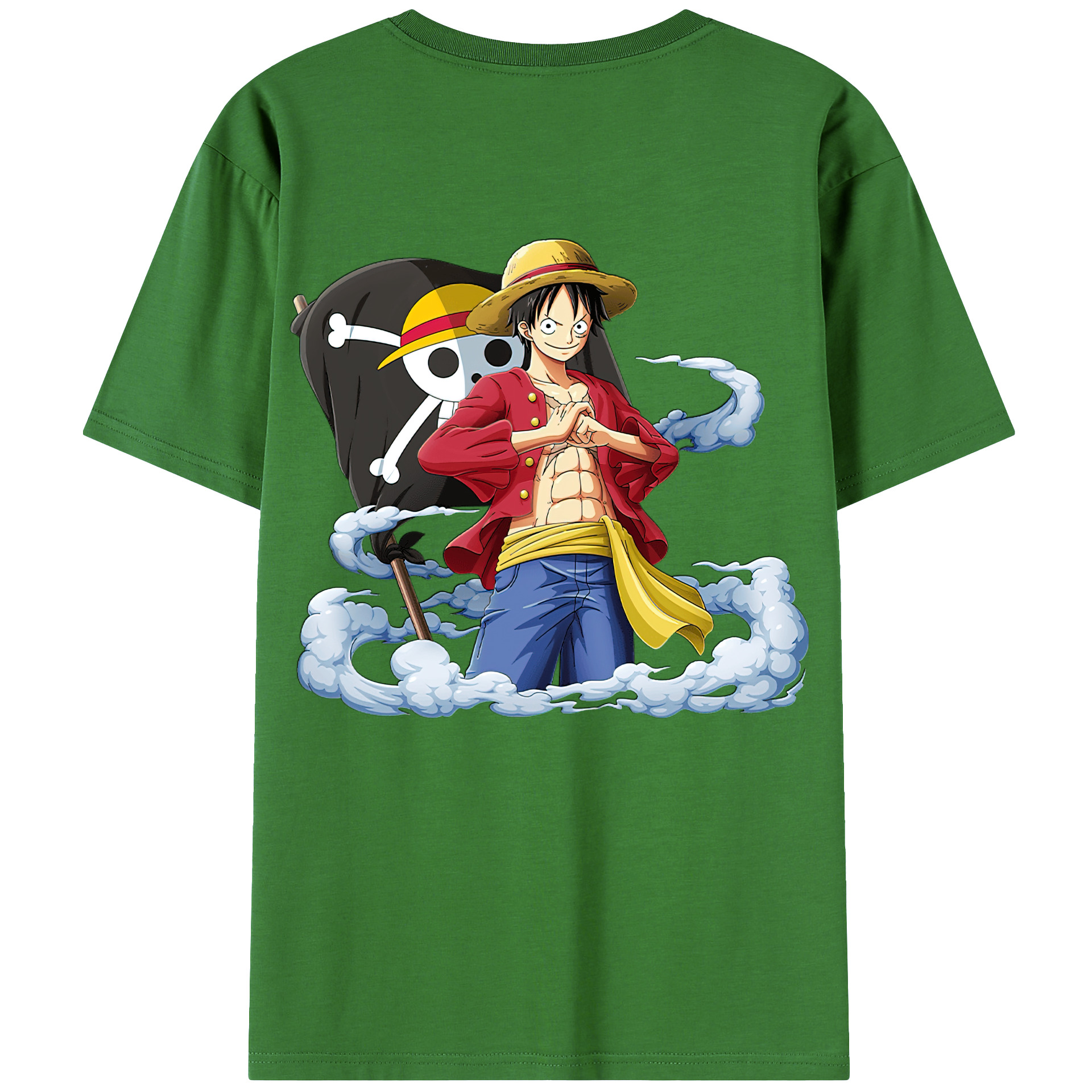 ワンピース モンキー・D・ルフィ ONE PIECE Monkey D. Luffy レディース半袖Tシャツ(バックプリント)